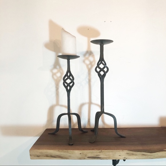 Vintage wrought iron candle holder from Big Sur - Picture 4 of 5